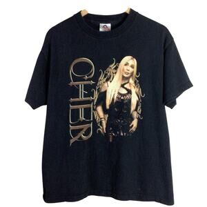 Vintage Cher x Cyndi Lauper 2002 2003 Tour Shirt Black Large